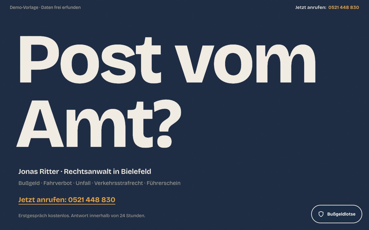 Vorschau der Vorlage Klartext: riesige Typografie auf Mitternachtsblau